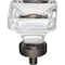 Jeffrey Alexander 1-3/8" Overall Length Brushed Oil Rubbed Bronze Square Glass Harlow Cabinet Knob G140L-DBAC - alternate 4